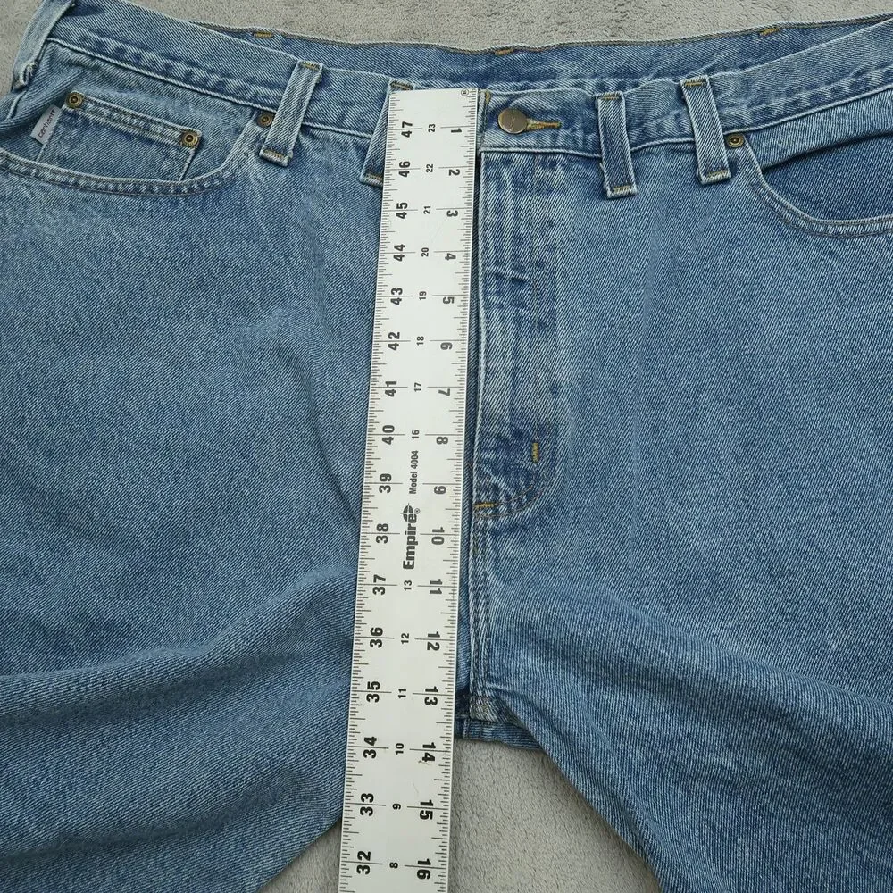 Carhartt Jeans Mens Size 44x32 Blue Relaxed Fit 100% Cotton Denim Workwear